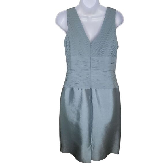 Adrianna Papell Sleeveless Grecian Style V-Neck Silk Dress Size 10 - Picture 2 of 10
